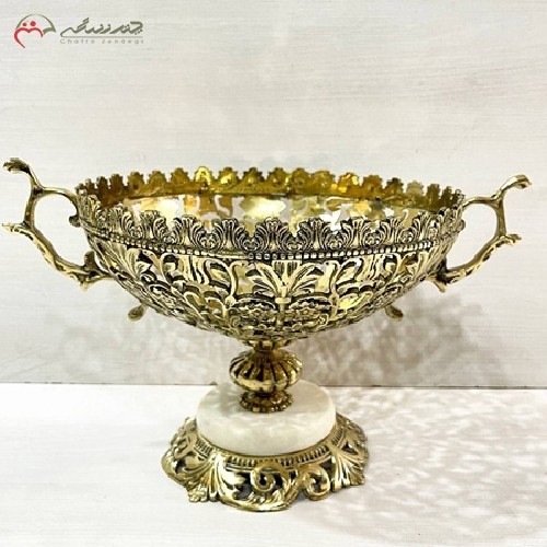 میوه خوری برنزی با پایه سنگی، سایز بزرگ، بدون تغییر رنگ با ضمانت کیفیت