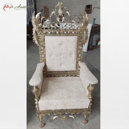 مبل 7 نفره مدل سیمرغ تاج دار برنزی بسیار پر نقش و طراحی جدید