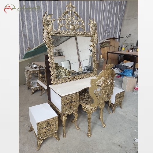 ست کریستالی 5 پارچه پذیرایی، طلایی رنگ بسیار شکیل و زیبا، با کیفیت
