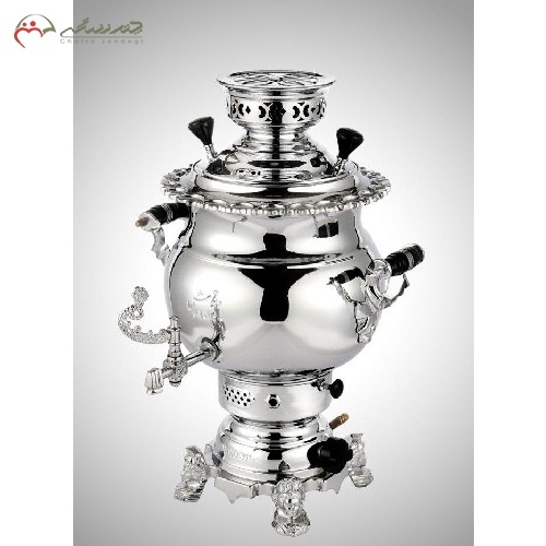 سماور 6 برنجی لیتری طرح روسی ساده لبه ریخته گری، با کیفیت اعلاء - هنرظریف