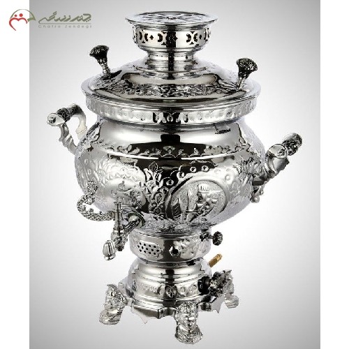 سماور 12 لیتری نادیا و قلم سنتی با طراحی شیک و بدنه برنجی آبکاری شده با ضمانت 12 ماهه - چترزندگی