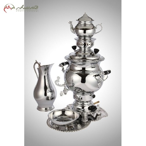 سماور 6 لیتری ساده لبه دار با ورق با دوام و سرویس ساده آبکاری شده