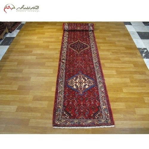 کناره دستبافت همدان کد 39033 طرح زیبای 5 ترنج، بافته شده با نخ اعلاء دارای ضمانت - هنرظریف
