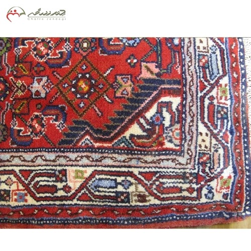کناره دستبافت همدان کد 39033 طرح زیبای 5 ترنج، بافته شده با نخ اعلاء دارای ضمانت