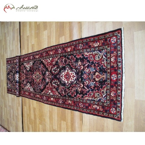 کناره دستبافت همدان کد 39052 در طرح 5 ترنج بافته شده با نخ اعلاء، چشم نواز - هنرظریف