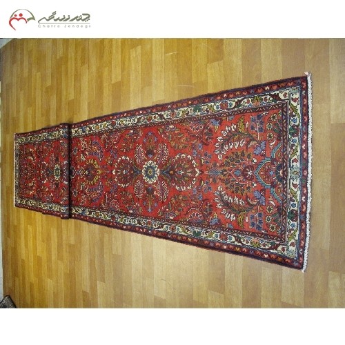 کناره دستبافت همدان کد 39074 با نقشه عالی لچک و ترنج و نخ اعلاء، دارای ضمانت - هنرظریف