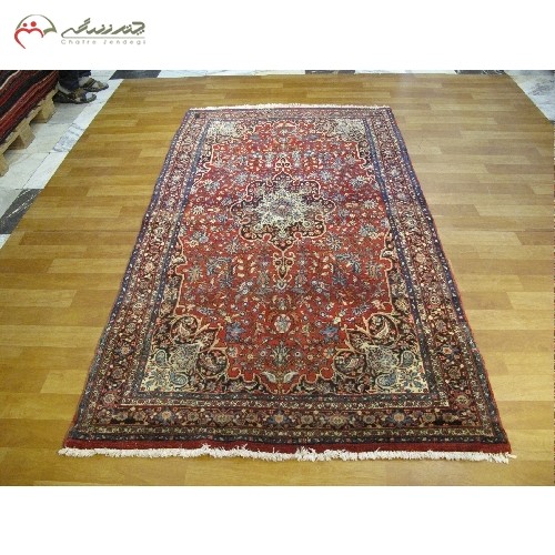فرش دستبافت بیجار کد 39516 طرح لچک و ترنج بافته شده با الیاف اعلاء، رنگ ثابت با ضمانت، کیفیت عالی