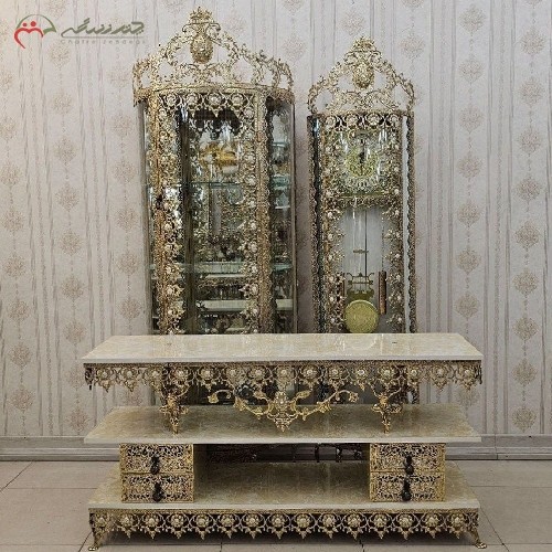 سرویس جهیزیه سه پارچه برنزی مدل آفتابگردان، با کیفیت عالی