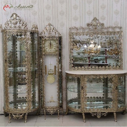 سرویس سه پارچه محصولات برنزی دارای گارانتی رنگ بدنه، مدل گل رز با طراحی و ظاهر شیک