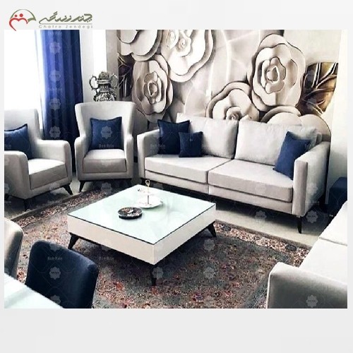 مبل شیک 7 نفره ی مدل ونیز دارای رنگبندی متفاوت با چوب راش و فوم بسیار با کیفیت HR، ضمانت 24 ماهه