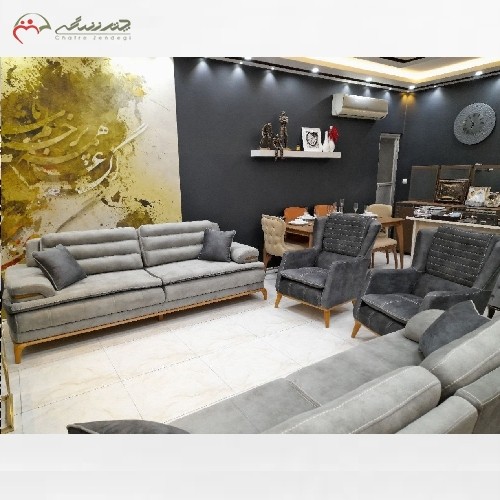 مبلمان 8 نفره ی میلانو با چوب راش و رنگبندی متنوع، قابل سفارش در تعداد 7، 8، 10 نفره با ضمانت 24 ماهه