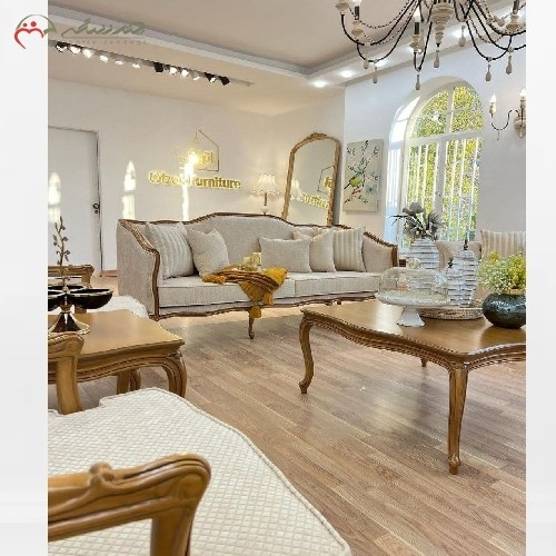 مبلمان 8 نفره در طرح کلاسیک با چوب راش و فوم اعلاء، رنگ و ترکیب بندی به سلیقه مشتری
