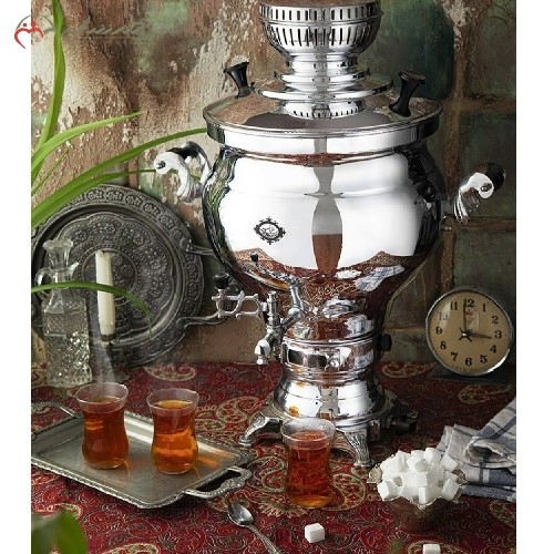 سماور گازی 8.5 لیتری پیلوت دار مدل ارس، کیفیت بی نظیر ورق به کار رفته با طراحی زیبا و کاربردی کد 115