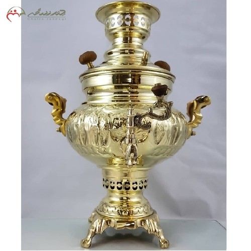سماور 3 لیتری ذغالی برنجی کد 116 مدل عدسی، ورق ضخیم و کیفیت اعلاء دارای ضمانت یک ساله - هنرظریف