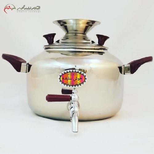 کتری استیل 2 لیتری با بدنه ی ساده و دسته های نسوز برند خوش سلیقه، با کیفیت درجه یک کد 116 - هنرظریف