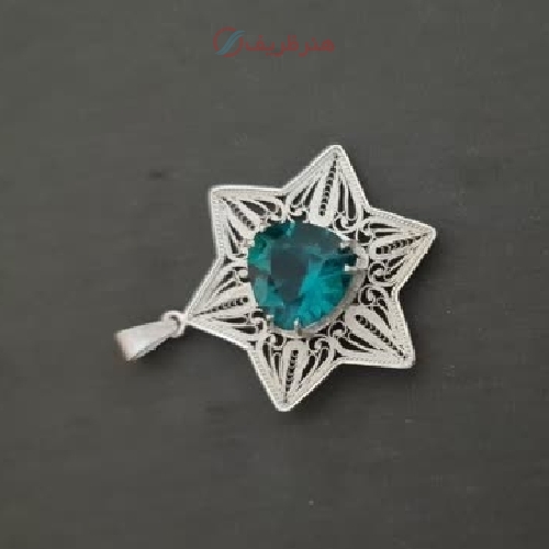 آویز ملیله طرح ستاره از جنس نفره با رنگ ثابت و دستساز با کیفیت درجه یک