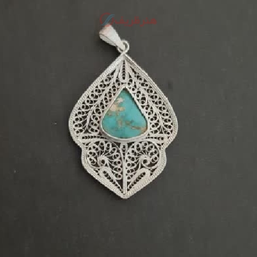 آویز ملیله طرح سنتی نگین دار دست ساز، طراحی شیک و خاص