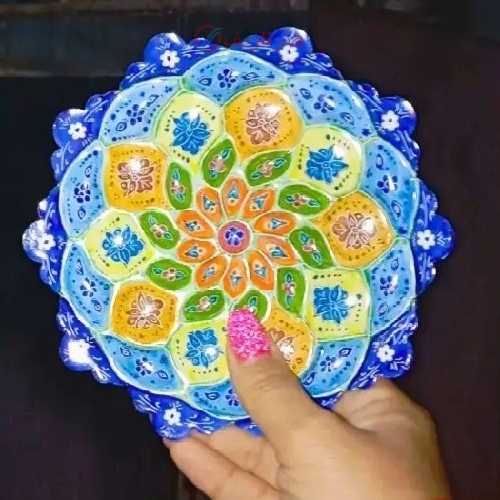 دیوار کوب مسی میناکاری شده، پخته شده در کوره با رنگ ثابت و ضد خط و خش