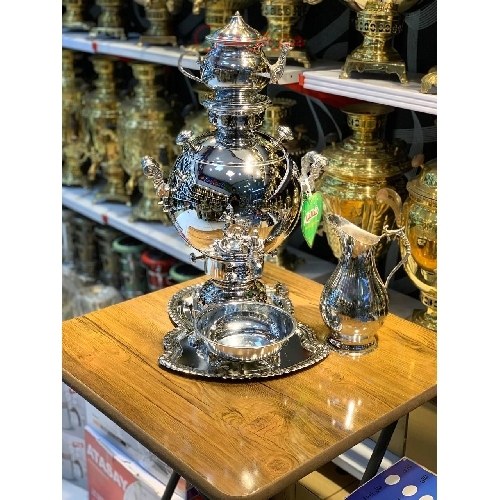 سماور گازی 6 لیتر مدل جهان نما، آبکاری شده درجه یک، ورق سوپر سنگین