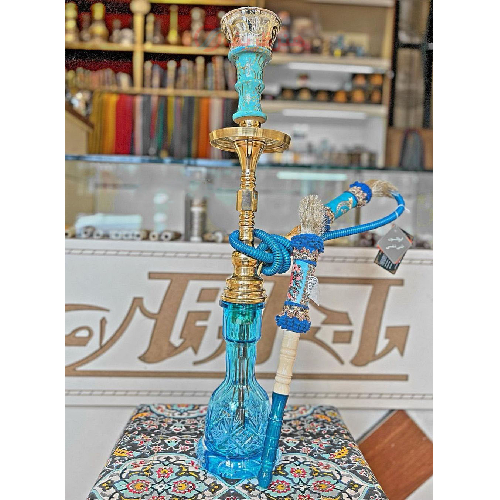 مشخصات قلیان برنجی شمش یک مرتبه، شیشه تراش طرح شیراز با گارانتی 10 ساله| هنرظریف