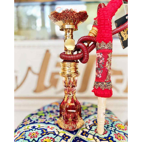 خرید قلیان کامل برنجی سیسمونی سینی هندی، لبی تمام استخوان، 10 سال گارانتی| هنرظریف