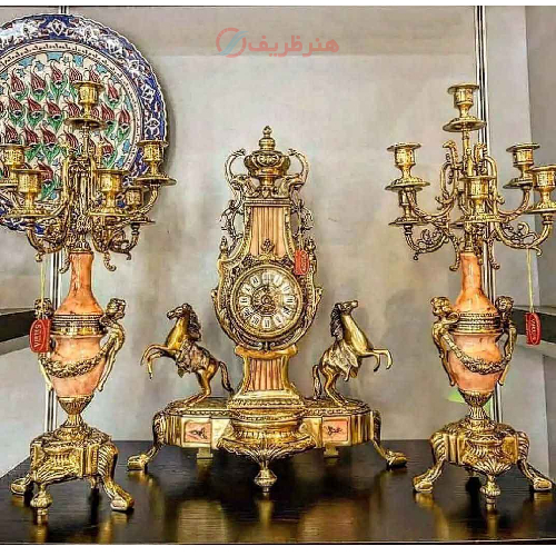 ساعت و شمعدان مدل اسب