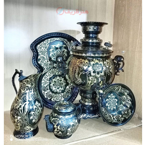 خرید ست سماور 6 لیتر توپی دسته توری، قلم تراش پرکار با طراحی هنرمندانه | هنرظریف