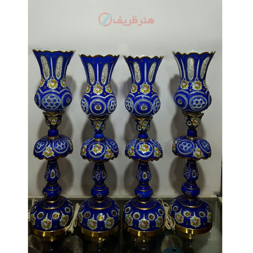 لاله نوروزی سه پوست آبی لاجوردی با گل هفت رنگ