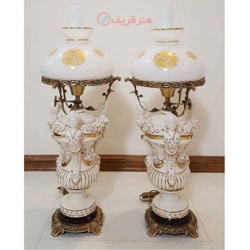 چراغ قالپاقی کاپ گل برجسته طلاکوب مدل سه آدمک_ هنرظریف