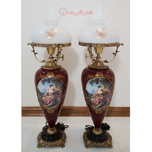 چراغ قالپاقی ستون کله قندی زرشکی