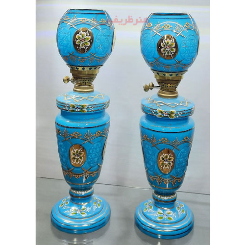 چراغ کریم خانی تراش نگینی گل هفت رنگ_ هنرظریف