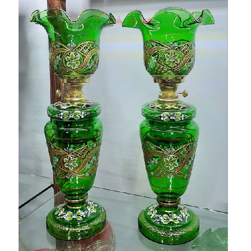 چراغ کریم خانی تراش عینکی مدل گل هفت رنگ