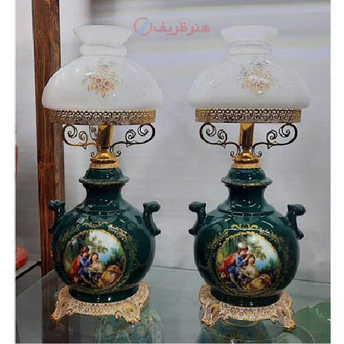 چراغ قالپاقی ستون مدل پوتیک یشمی