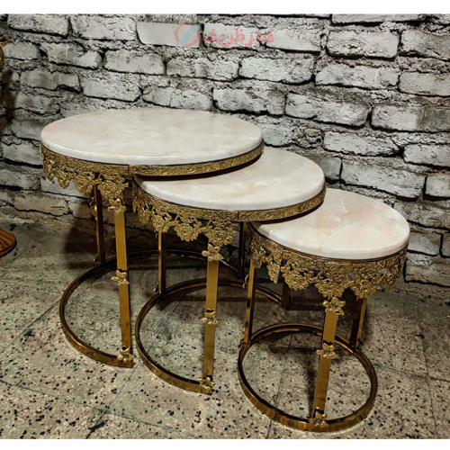 عسلی برنزی سه تیکه جدید مدل حاشیه گل