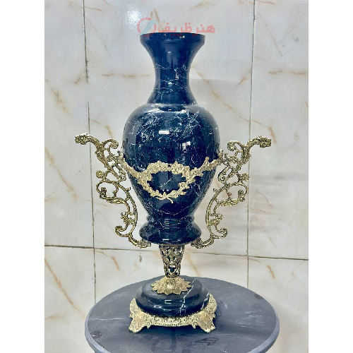 گلدان کاپی رو میزی پایه سنگی در دو رنگ آبرنگی