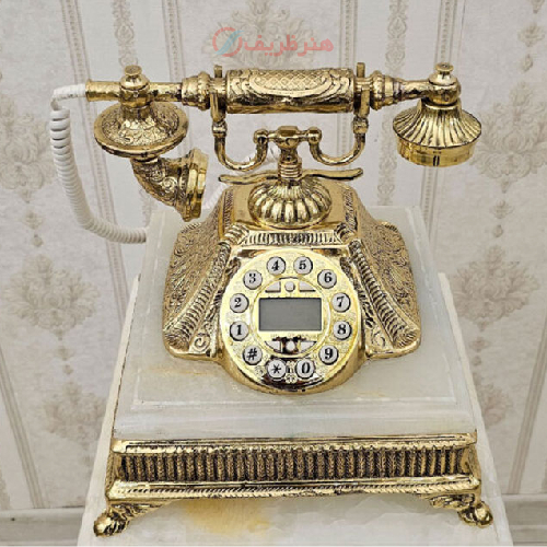 ساعت رومیزی برنزی، پایه سنگ مرمر سفید_ هنرظریف