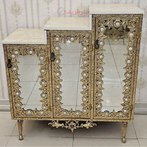 جاکفشی برنزی مدل خورشیدی برگی سه درب