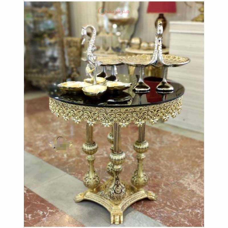 میز خاطره قطر70، صفحه شیشه - هنرظریف