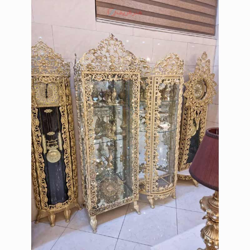 بوفه ایستاده تاجدار با کیفیت عالی رنگ ثابت و ضخامت بالا و ماندگار و روکش برنز - هنرظریف