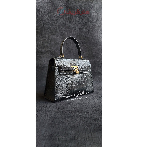 کیف دستی/ دوشی دستساز و دستدوز چرمی هرمس اجرا شده با چرم طبیعی گاوی و درجه یک