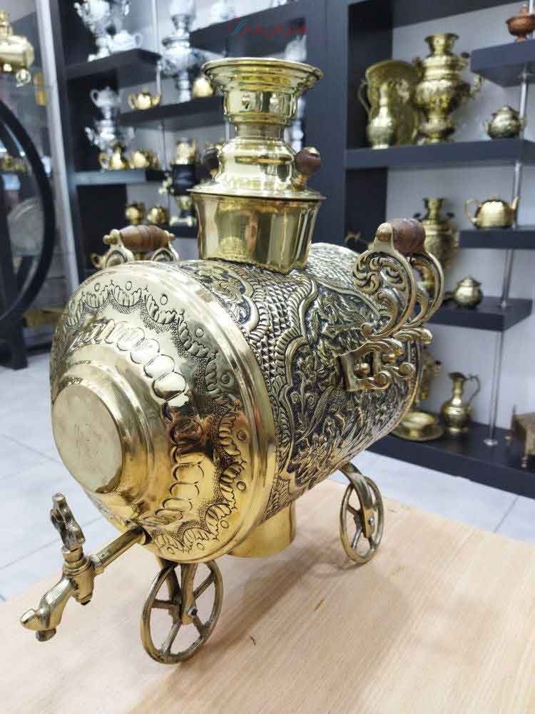 سرویس سماور سلطنتی ورق ضخیم قلم دست اعلاء بسیار خاص و منحصر به فرد - هنرظریف
