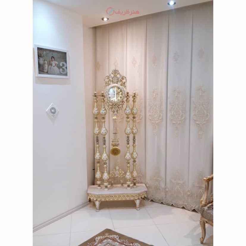 ساعت ایستاده چهارستون، جنس آلیاژ آلومینیوم با آبکاری برنز - هنرظریف