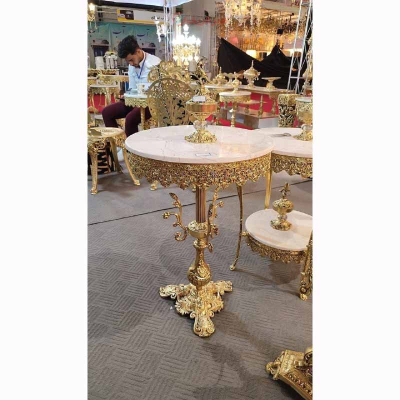 میز خاطره قطر 50 سه رخ شاخکی جنس آلیاژ آلومنیوم آبکاری تولید اصفهان رنگ ثابت - هنرظریف