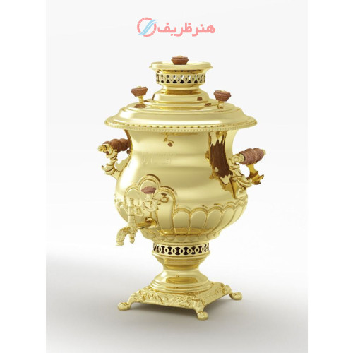 سماور مدل زغالی ۲۰۰۱ ظرفیت اسمی هشت لیتری، ورق برنج ضخیم شهید باهنر_ هنرظریف