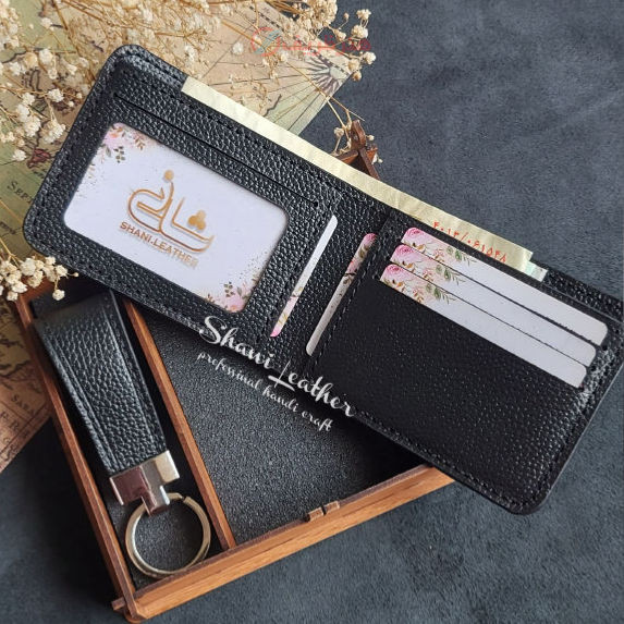 ست کیف پول جیبی و جاسوئیچی چرمی