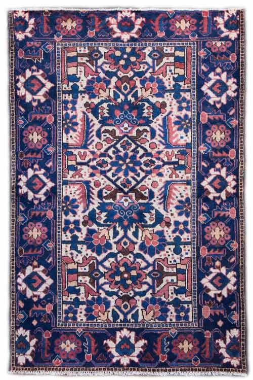 فرش دستباف فردوس طرح افشان سایز ذرع و نيم رنگ زمینه كرم - هنرظریف