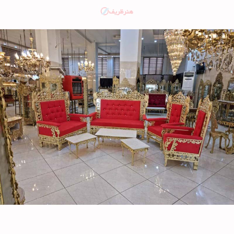 مبل سلطنتی با طراحی جدید و روکش برنز با ضخامت بالا، رنگ ثابت و با کیفیت محصول اصفهان - هنرظریف
