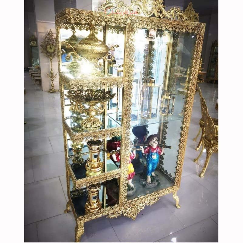 بوفه ۴ طبقه تاجدار با کیفیت عالی و بسیار جادار و رنگ ثابت و ماندگار با روکش برنز - هنرظریف