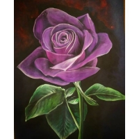 خرید، قیمت و مشخصات تابلو نقاشی با عنوان رز کبود با کیفیت عالی و اجرا قلم مناسب | هنرظریف