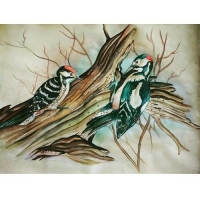 خرید، قیمت و مشخصات نقاشی زیبا با عنوان دارکوب با ترکیب بندی و آرایش عالی | هنرظریف